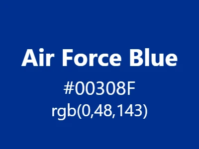 Visual example of Air Force blue color with its authoritative, military-inspired appearance