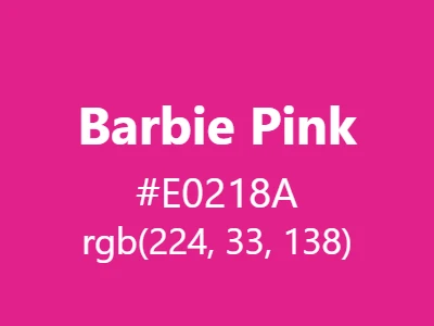 Visual example of Barbie pink color with its iconic, vibrant appearance