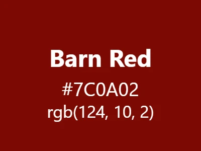 Visual example of barn red color with its rustic, weathered appearance