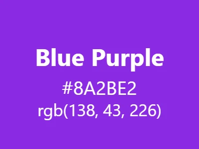 Visual example of blue purple color with its vibrant, electric appearance