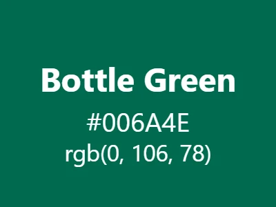 Visual example of bottle green color with its rich, classic appearance