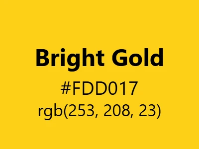 Visual example of bright gold color with its vibrant, luminous appearance