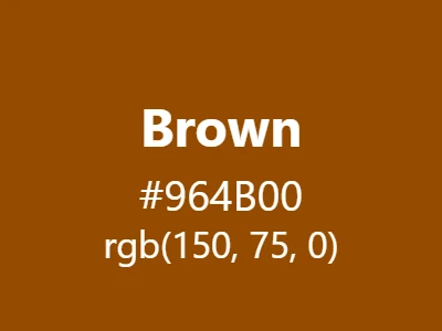 Visual example of the classic brown color with hex code #964B00