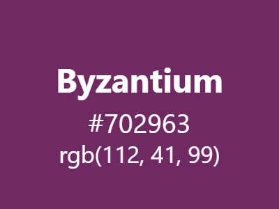 Visual example of byzantium color with its historical, rich appearance