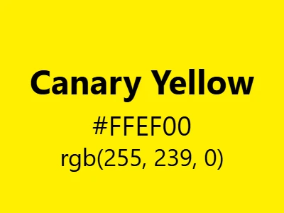 Visual example of canary yellow color with its vibrant, cheerful appearance