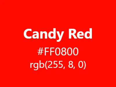 Visual example of candy red color with its characteristic high-gloss finish