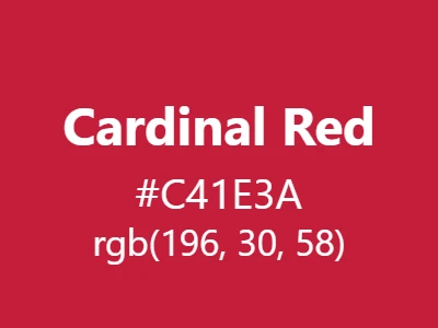 Visual example of cardinal red color with its rich, vibrant appearance