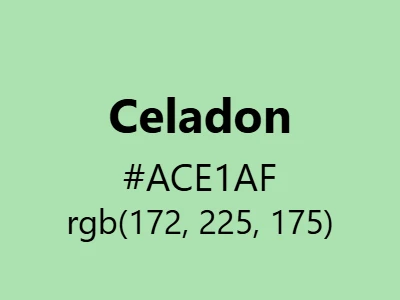 Visual example of celadon color with its elegant, historic appearance