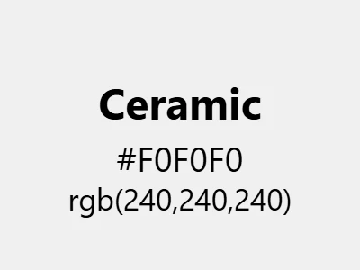 Visual example of ceramic color with its smooth, pure appearance