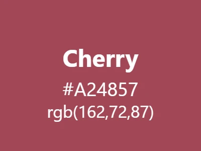Visual example of red cherry color with its vibrant, bluish-red appearance