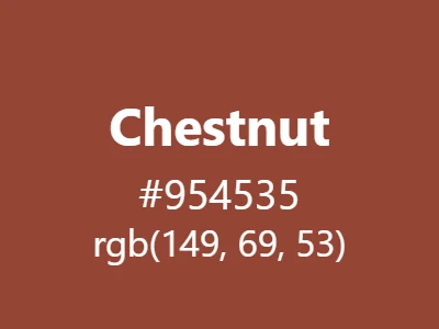 Visual example of chestnut color with its rich, reddish-brown appearance