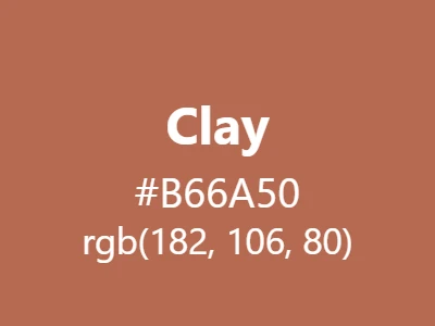 Visual example of clay color with its warm, earthy appearance