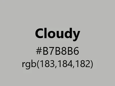 Visual example of cloudy color with its soft, diffused light grey appearance