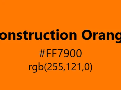 Visual example of construction orange color with its industrial, high-visibility appearance