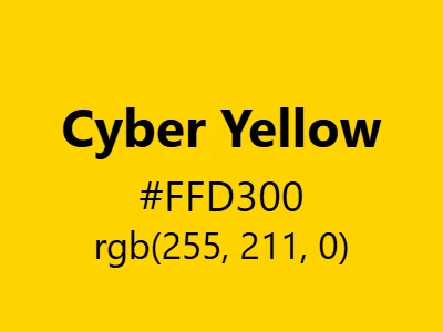 Visual example of cyber yellow color with its digital, futuristic appearance
