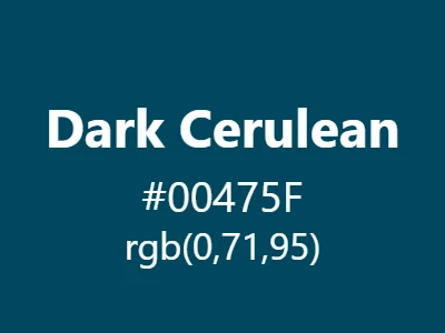 Visual example of dark cerulean color with its deep, sophisticated appearance