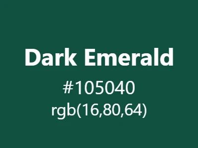 Visual example of dark emerald color with its rich, mysterious appearance