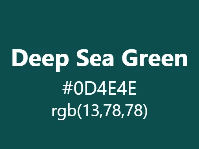 Visual example of deep sea green color with its mysterious, profound appearance