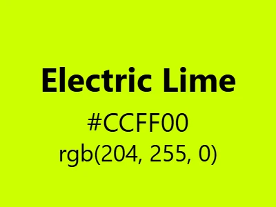 Visual example of electric lime color with its vibrant, high-energy appearance that crackles with electricity