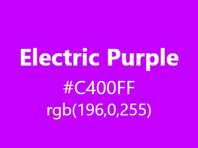 Visual example of electric purple color with its vibrant, energetic appearance
