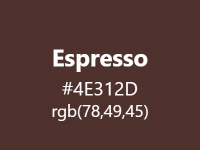 Visual example of espresso color with its deep, intense appearance