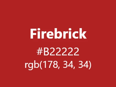 Visual example of firebrick color with its intense, fiery appearance