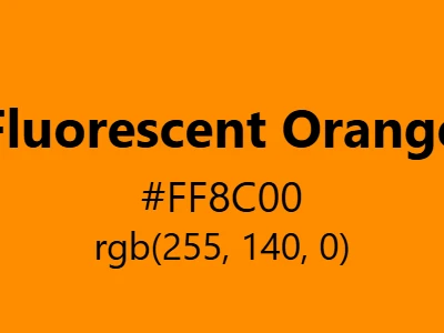 Visual example of fluorescent orange color with its intensely bright, glow-in-the-dark appearance