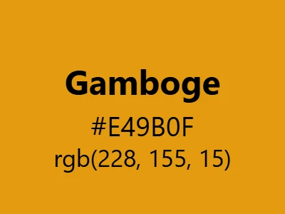 Visual example of gamboge color with its rich, golden-yellow appearance