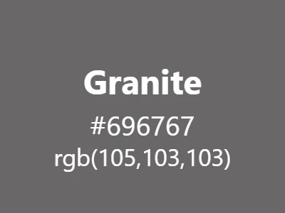 Visual example of granite color with its strong, speckled dark grey appearance