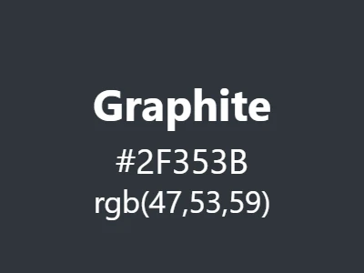 Visual example of graphite color with its deep, blue-toned grey appearance