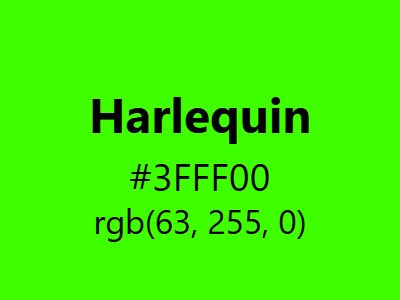 Visual example of harlequin color with its electric, high-energy appearance