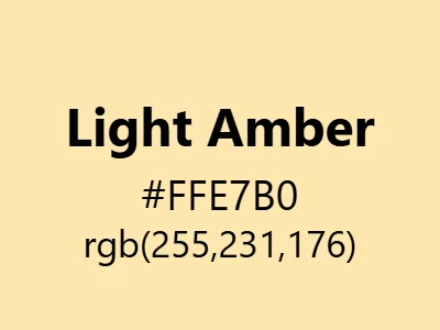 Visual example of light amber color with its soft, warm appearance