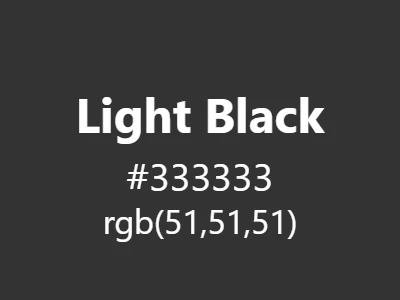 Visual example of light black color with its subtle, sophisticated near-black appearance