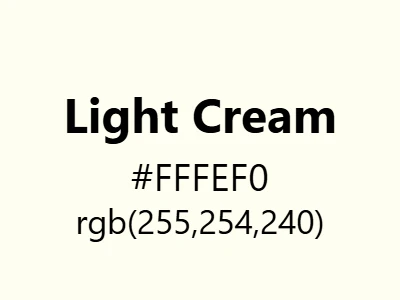 Visual example of light cream color with its delicate, ethereal appearance