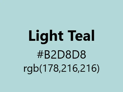 Visual example of light teal color with its soft, refreshing appearance