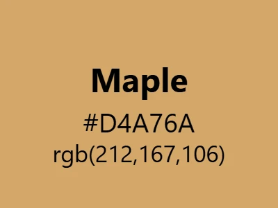 Visual example of maple color with its warm, honey-toned appearance