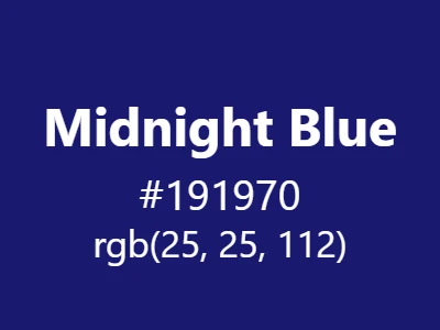 Visual example of midnight blue color with its deep, mysterious appearance