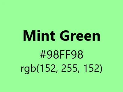 Visual example of mint green color with its fresh, cool appearance