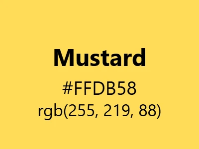 Visual example of mustard color with its rich, spicy appearance