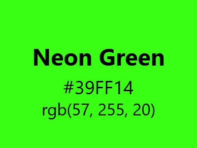 Visual example of neon green color with its electric, high-visibility appearance