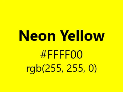 Visual example of neon yellow color with its vibrant, high-energy appearance that glows with intense brightness