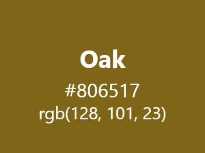 Visual example of oak color with its natural, woody appearance