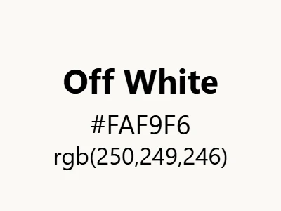 Visual example of off-white color with its warm, subtle appearance
