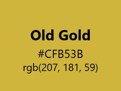 Visual example of old gold color with its vintage, antique appearance