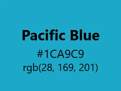 Visual example of Pacific Blue color with its oceanic, refreshing appearance