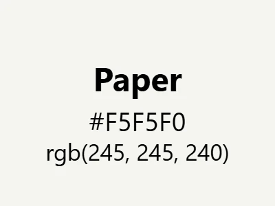 Visual example of paper color with its natural, slightly warm appearance