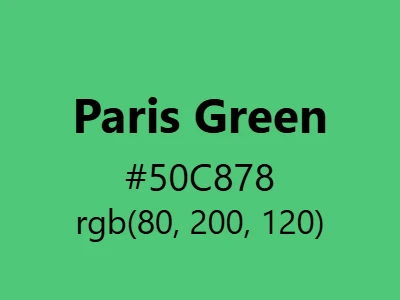 Visual example of Paris green color with its historic, vibrant appearance