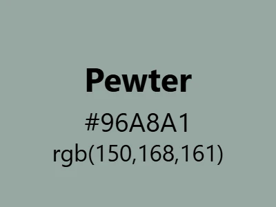 Visual example of pewter color with its warm, muted grey appearance