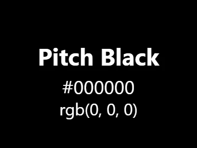 Visual example of pitch black color with its absolute, complete black appearance