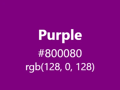 Visual example of the classic purple color with hex code #800080